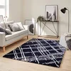 Image de Nazar Tapis Shaggy Doux à Motifs Géométrique, Tapis Salon, Tapis Chambre, Tapis Couloir, Moelleux, Moderne, Beige, Gris, Bleu, Rouge (668 Bleu, 80x150 cm)