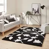 Image de Tapis Shaggy Doux à Motifs Géométrique, Tapis Salon, Tapis Chambre, Tapis Couloir, Moelleux, Moderne, Beige, Gris, Bleu, Rouge (637 Noir, 160x230 cm)