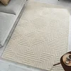 Image de Nazar Tapis Salon Harmony, Tapis Chambre, Tapis Doux Chambre, Tapis Beige, Tapis Motif Géométrique, Tapis Blanc, Tapis De Couloir, Aspect Laine Bouclé (915 Creme, 120x170 cm)