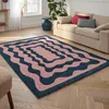 Image de Nazar Tapis Groovy, Coloré, Vintage, Rétro, Géométrique, Orange, Jaune, Rose, Rouge, Moelleux et Confortable, Tapis Salon