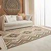 Image de Nazar Tapis, Tapis Salon Nature Aspect Jute Chiné Motif Moderne Style Boho, Tapis pour Salon, Chambre, Terrasse, Exterieur, Couleur Naturelle (9054 Noir, 120x170 cm)