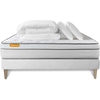 Image de Septnuits - Pack lit complet Memo Luxe blanc - matelas + sommier + 2 oreillers + couette - 140x190 cm 140x190 cm