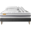 Image de Septnuits - Pack lit complet Memo Spring gris - matelas + sommier + 2 oreillers + couette - 180x200 cm 180x200 cm