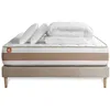 Image de Marmottes & Co Pack prêt à Dormir Matelas Le DÉLICAT 160x200 Ressorts ensachés et Mémoire de Forme + sommier Beige + 2 oreillers + Couette | Epaisseur : 26 cm | Confort : Equilibré