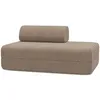 Image de Kimo - Canapé droit convertible et modulable 2 places en velours côtelé xl Tilia marron - 148x95x70,5 cm OS