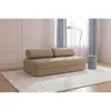 Image de Kimo - Canapé droit convertible et modulable 3 places en tissu lisse Gemma marron - 190x95x70,5 cm OS