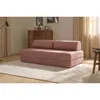 Image de Kimo - Canapé droit convertible et modulable 3 places en velours côtelé Lincoln rose - 190x95x70,5 cm OS