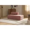 Image de Kimo - Canapé droit convertible et modulable 2 places en velours côtelé Lincoln rose - 148x95x70,5 cm OS