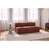 Image de Kimo - Canapé droit convertible et modulable 3 places en velours côtelé Lincoln terracotta - 190x95x70,5 cm OS