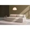 Image de Kimo - Canapé droit convertible et modulable 3 places en velours côtelé Lincoln blanc - 190x95x70,5 cm OS