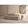 Image de Kimo - Canapé droit convertible et modulable 3 places en velours côtelé Lincoln beige - 190x95x70,5 cm OS