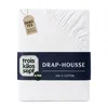 Image de Trois Kilos Sept - Drap Housse Bébé - 100% Coton Jersey Extensible - Doux & Confortable - Bords Elastiqués - Label Oeko-TEX® Standard 100 - Blanc- 40x80 cm - Lot de 1