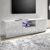 Image de Verona - Meuble TV Design 2 Portes 2 niches et 1 tiroir Blanc