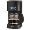 Image de H.Koenig Cafetière Programmable MG32, Machine à café filtre, Réservoir à eau 1,5L (12 tasses), 1000W, Carafe en Verre Graduée, Ecran LCD, Corps en acier inoxydable, Noir