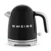 Image de SWEISS Bouilloire électrique vintage KTS9, 1L, Inox compacte pratique 1200W, Ébullition rapide, Niveau d'eau visible et gradué, Arrêt automatique, Base pivotante 360°, Noir