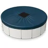 Image de TERRE JARDIN Bâche Piscine Ronde 3.6 m 140 g/m² - Bache Hivernage Piscine Hors Sol - Bache 4 Saisons, Étanche - Filet d'Écoulement 35 x 35 cm - Cordon de Serrage Inclus - pour Piscine 3 m - Bleu