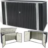 Image de TERRE JARDIN Abri de Jardin Coffre Métallique 210 x 105 x 130 cm, Coffre de Rangement Extérieur Acier Galvanisé Toit Ouvrant, Double Porte et Loquet, Rangement Vélos