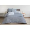 Image de Parure de couette 220x240 cm HOME LINGE PASSION LOUXOR : Housse de couette + 2 taies doreiller - 100% Coton 57 Fils - Bleu