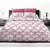 Image de Parure de couette HOME LINGE PASSION FRISE - Bordeaux - 100% Coton 57 Fils