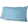 Image de Lot de 2 taies doreiller - HOME LINGE PASSION - Microfibre 82 g - 50 x 70 cm - Bleu ciel