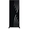 Image de CASANOOV Panneau Décoratif VELETA 160x60 cm (1,6x0,6 m   1 m²) Acier Noir   Motif Nature Côté Droit   Brise Vue Occultant Extérieur   Fixation Murale ou Sol   Panneau Jardin Terrasse Durable Moderne