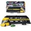 Image de BANDAI - Micro Machines - Le Camion Transporteur - Camion 30 cm de Long et Son véhicule Exclusif Inclus - JW0027
