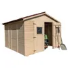 Image de Habrita Foresta Abri en Panneaux de Bois 16 mm - Surface utile 7,62 m² - Double Porte - sans Plancher