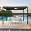 Image de Pergola bioclimatique aluminium autoportante 250,8 x 392,7 cm avec rubans LED
