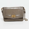 Image de Abaco Paris - Sac bandoulière en Cuir motif python Gaby taupe - 20x7x14.5 cm OS
