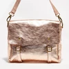 Image de 1987 by Abaco - Sac bandoulière en Cuir Nyle rose métallique - 25x27x3 cm OS