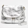 Image de 1987 by Abaco - Sac bandoulière en Cuir Lana argenté - 29x20x6 cm OS