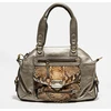 Image de Abaco Paris - Sac à main en Cuir d'Agneau & Python Mini Ode bronze natural - 33x22x3 cm OS