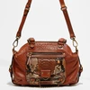 Image de Abaco Paris - Sac à main en Cuir d'Agneau & Python Mini Ode cognac - 29x22x3 cm OS