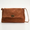 Image de 1987 by Abaco - Sac bandoulière en Velours de Cuir Ana camel - 37x25x10 cm OS
