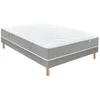 Image de Douces Nuits Ensemble Remory 667 Ressorts ensachés + 2 cm Viscoélastique + Sommier Base Ferme 180x200 - Double Sommier
