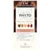 Image de Phyto Paris, Coloration Permanente 6.34 Blond Foncé Cuivré, Couleur Intense et Naturelle aux Reflets Cuivrés Profonds, Couvre les Cheveux Blancs, Enrichie en Pigments Végétaux,Kit Complet Usage Unique