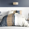Image de Ateliers du Linge - Parure housse de couette 100% Percale de Coton Romane beige 240x220 cm
