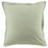 Image de Atelier Du Coton Lot de 2 Taies d'oreiller avec Volant Plat 63x63 cm Uni Vert Verveine Essentiel - Oeko-Tex® - 100% Coton