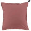 Image de Atelier du Coton - 2 Taies d'oreiller unies 100% Coton brique 63x63 cm