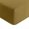Image de Bâton Rouge Drap Housse 200x200 cm 2 Personnes Bonnet 40 cm Signature Uni Moka - Certifié Oeko-Tex - 100% Lin Lavé