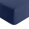 Image de Bâton Rouge Drap Housse 200x200 cm 2 Personnes Bonnet 40 cm Signature Uni Bleu Cobalt - Certifié Oeko-Tex - 100% Lin Lavé