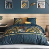 Image de Ateliers du Linge - Parure housse de couette Salva bleue 240x220 cm