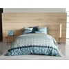 Image de atelier du coton Parure Housse de Couette 2 Personnes 240x220 cm avec 2 Taies d'oreiller Imprimée Bleu Zircon - Oeko-Tex® - 100% Coton