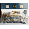 Image de atelier du coton Parure Housse de Couette 2 Personnes 240x220 cm avec 2 Taies d'oreiller Imprimée Ocre Maka - Oeko-Tex® - 100% Coton