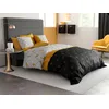Image de atelier du coton Parure Housse de Couette 2 Personnes 260x240 cm avec 2 Taies d'oreiller Imprimée Noir Faro - Oeko-Tex® - 100% Coton