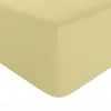 Image de Bâton Rouge Drap Housse 180x200 cm 2 Personnes Bonnet 30 cm Signature Uni Beurre - Certifié Oeko-Tex - 100% Lin Lavé