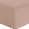 Image de Bâton Rouge Drap Housse 180x200 cm 2 Personnes Bonnet 30 cm Signature Uni Nougat - Certifié Oeko-Tex® - 100% Lin Lavé