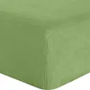Image de Bâton Rouge Drap Housse 180x200 cm 2 Personnes Bonnet 30 cm Signature Uni Kiwi - Certifié Oeko-Tex - 100% Lin Lavé