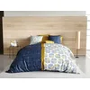 Image de atelier du coton Parure Housse de Couette 2 Personnes 240x220 cm avec 2 Taies d'oreiller Imprimée Bleu Sirius - Oeko-Tex® - 100% Coton