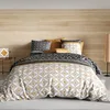 Image de atelier du coton Parure Housse de Couette 2 Personnes 240x220 cm avec 2 Taies d'oreiller Imprimée Beige OTA - Oeko-Tex® - 100% Coton